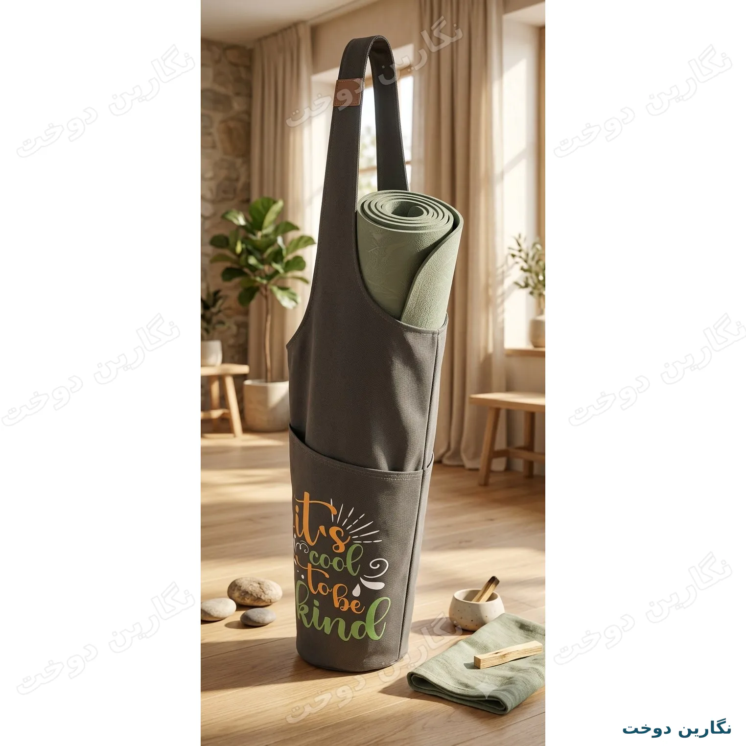  کیف حمل مت یوگا تمام کتان | مقاوم، سبک و کاربردی